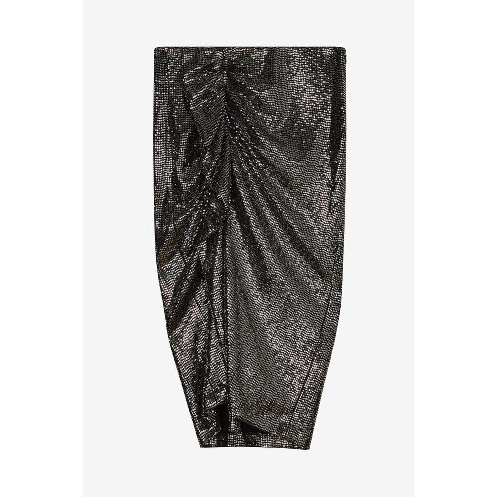 NEW ISABEL MARANT women's dolene skirt in silver - Picture 3 of 3
